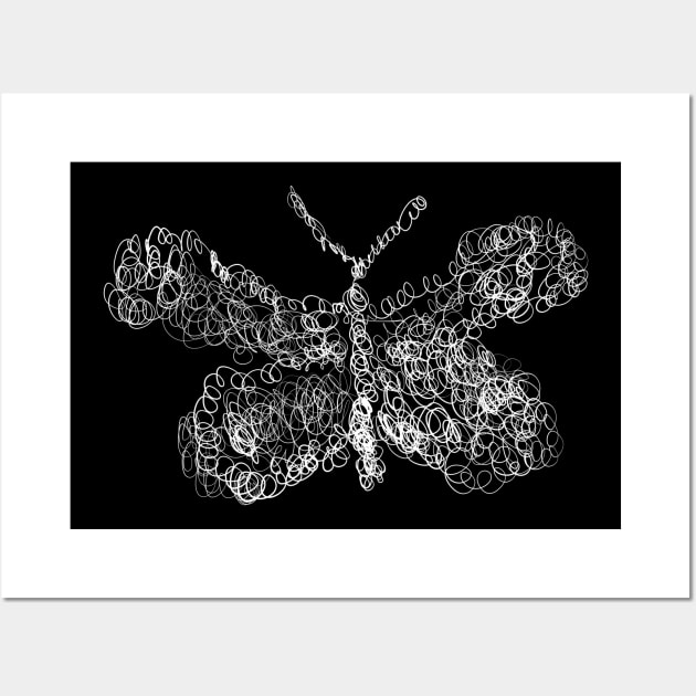 Scribble Butterfly Wall Art by Fandie